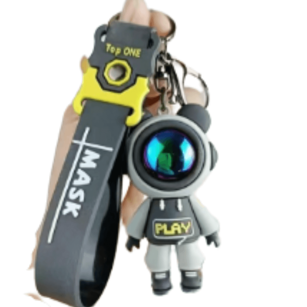 Chaveiro urso astronauta cinza