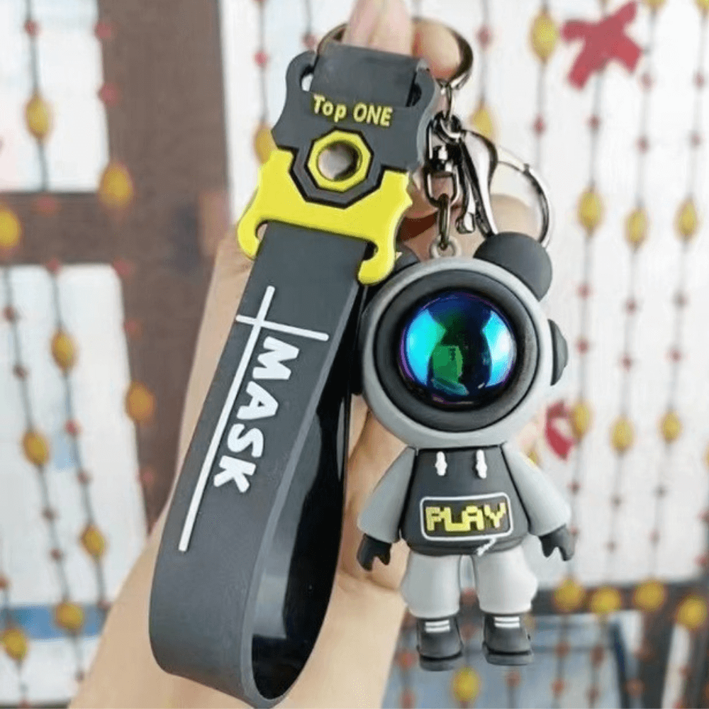 Chaveiro urso astronauta cinza